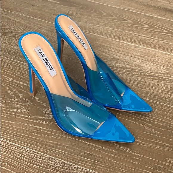 So Sorella Blue Vinyl Heels - Picture 3 of 4